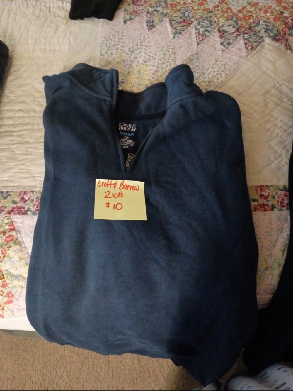 croft & barrow Navy Half-Zip Pullover Sweater